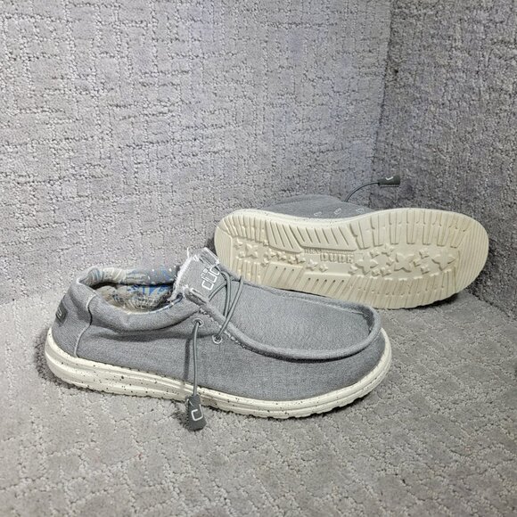 Hey Dude Men's Size US 10 Gray Wally Stretch Iron Moc Toe Moccasin Shoes - Picture 8 of 11
